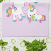 Cute White Unicorns Magical Mama & Baby Theedoek (Gevouwen)