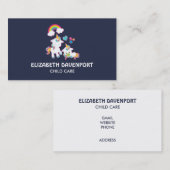 Cute White Unicorns Magical Mama & Baby Visitekaartje (Voorkant / Achterkant)