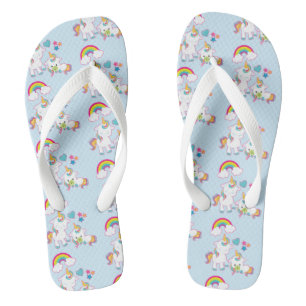 Cute White Unicorns Magical Moeder & Baby Pattern Teenslippers