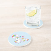 Cute White Unicorns Magical Moeder & Baby Zandsteen Onderzetter (Zijkant)