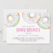 Cute White Waterverf Donuts Baby shower Brunch Kaart (Voorkant)