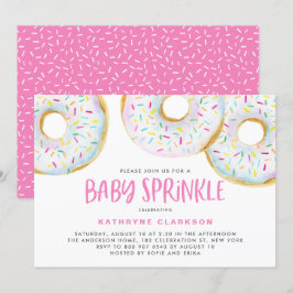 Cute White Waterverf Donuts Girl Baby Sprinkle Kaart