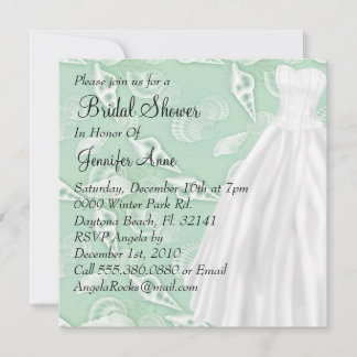Cute White Wedding Gown Vrijgezellenfeest Invite Kaart