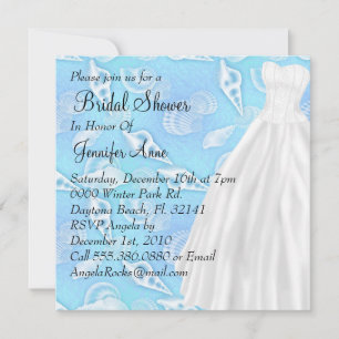 Cute White Wedding Gown Vrijgezellenfeest Invite Kaart
