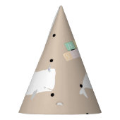 Cute White Whale Baby shower Neutral Beige Feesthoedjes (Links)