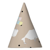 Cute White Whale Baby shower Neutral Beige Feesthoedjes (Rechts)