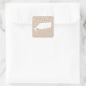 Cute White Whale Baby shower Neutral Beige Vierkante Sticker (Tas)