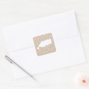 Cute White Whale Baby shower Neutral Beige Vierkante Sticker