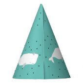 Cute White Whale Light Blauwgroen Feesthoedjes (Achterkant)