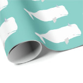 Cute White Whale Zee Ocean Cadeaupapier (Rol Hoek)