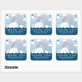 Cute White Whales Couple Baby Bedankt Stickers (Vel)