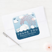 Cute White Whales Couple Baby Bedankt Stickers (Envelop)