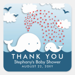 Cute White Whales Stylish Baby Dank u Stickers