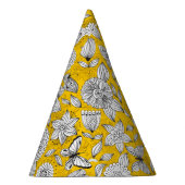 Cute white yellow floral abstract design feesthoedjes (Rechts)