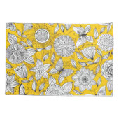 Cute white yellow floral abstract design kussensloop (Achterkant-Links)