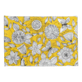 Cute white yellow floral abstract design kussensloop (Achterkant-Rechts)