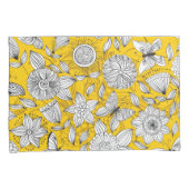 Cute white yellow floral abstract design kussensloop (Voorkant-Rechts)