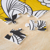 Cute white yellow floral abstract design legpuzzel (Zijkant)