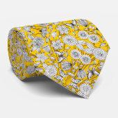 Cute white yellow floral abstract design stropdas (Opgerold)