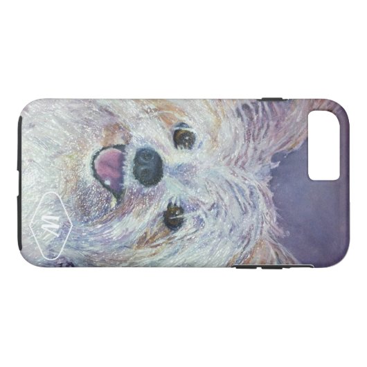 CUTE WHITE YORKIE MIX Case-Mate iPhone CASE (Achterkant (Horizontaal))