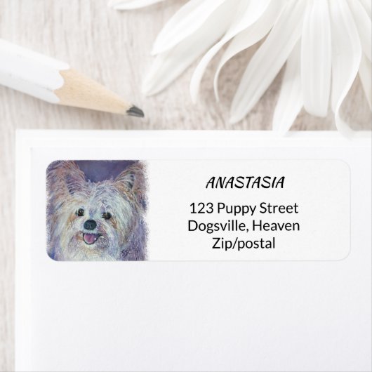 CUTE WHITE YORKIE MIX ETIKET (Insitu)