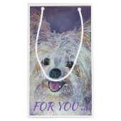 CUTE WHITE YORKIE MIX KLEIN CADEAUZAKJE (Achterkant)