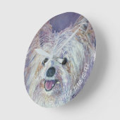 CUTE WHITE YORKIE MIX RONDE KLOK (Hoek)