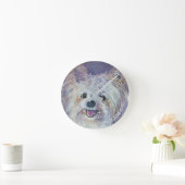 CUTE WHITE YORKIE MIX RONDE KLOK (Huis)