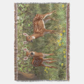 Cute Whitetail Deer Twin Fawns Deken (Voorkant Verticaal)