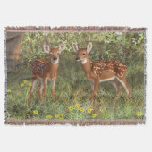Cute Whitetail Deer Twin Fawns Deken (Voorkant)