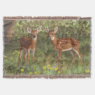 Cute Whitetail Deer Twin Fawns Deken