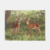 Cute Whitetail Deer Twin Fawns Deurmat (Voorkant)
