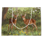 Cute Whitetail Deer Twin Fawns Groot Cadeauzakje (Voorkant)
