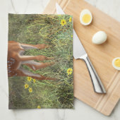 Cute Whitetail Deer Twin Fawns Theedoek (Quarter Fold)