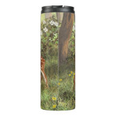 Cute Whitetail Deer Twin Fawns Thermosbeker (Achterkant)