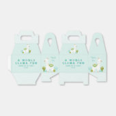 Cute Whole Llama Fun Aqua 1st Birthday Party Bedankdoosjes (Uitgevouwen)