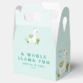 Cute Whole Llama Fun Aqua 1st Birthday Party Bedankdoosjes (Geopend)