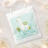 Cute Whole Llama Fun Aqua 1st Birthday Party Bedankzakje (Geknipt)