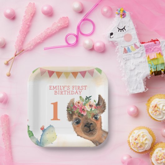 Cute Whole Llama Fun Birthday Party Bord (Feest)