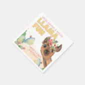 Cute Whole Llama Fun Birthday Party Paper Servet (Hoek)
