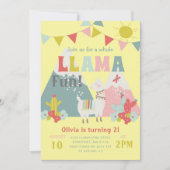 Cute Whole Llama Fun Kids Birthday Thema Kaart (Voorkant)