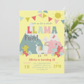 Cute Whole Llama Fun Kids Birthday Thema Kaart (Staand voorkant)