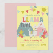 Cute Whole Llama Fun Kids Birthday Thema Kaart (Voorkant / Achterkant)