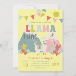 Cute Whole Llama Fun Kids Birthday Thema Kaart
