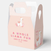 Cute Whole Llama Fun Pink 1st Birthday Party Bedankdoosjes (Geopend)