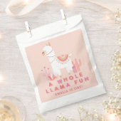 Cute Whole Llama Fun Pink 1st Birthday Party Bedankzakje (Geknipt)