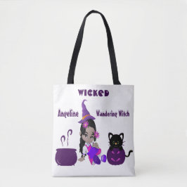 Cute Wicious Wandering Witch Personalized Hallowee Tote Bag