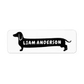 Cute Wiener Dog Custom Name Label (Voorkant)