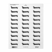 Cute Wiener Dog Custom Name Label (Full Sheet)