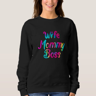 Cute Wife mama Tie Dye Familie Matte Moeder Trui